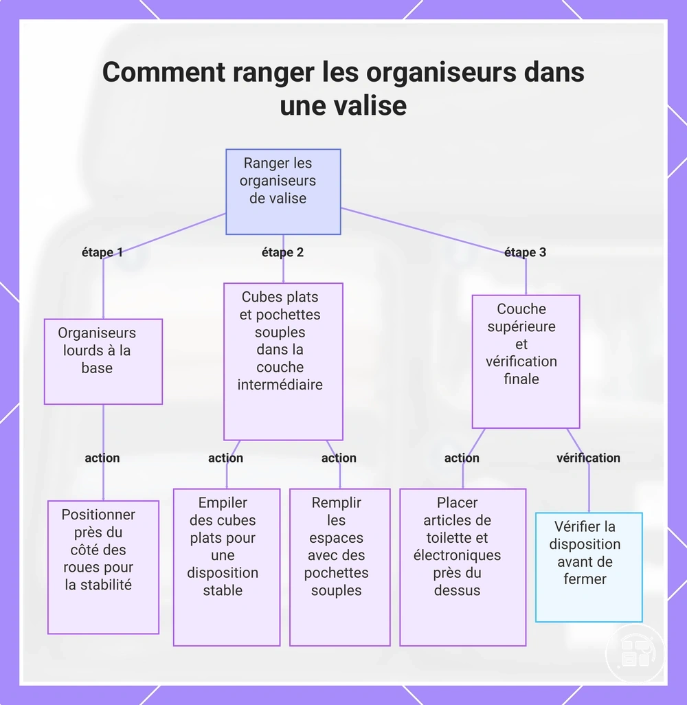 Comment ranger les organiseurs dans une valise