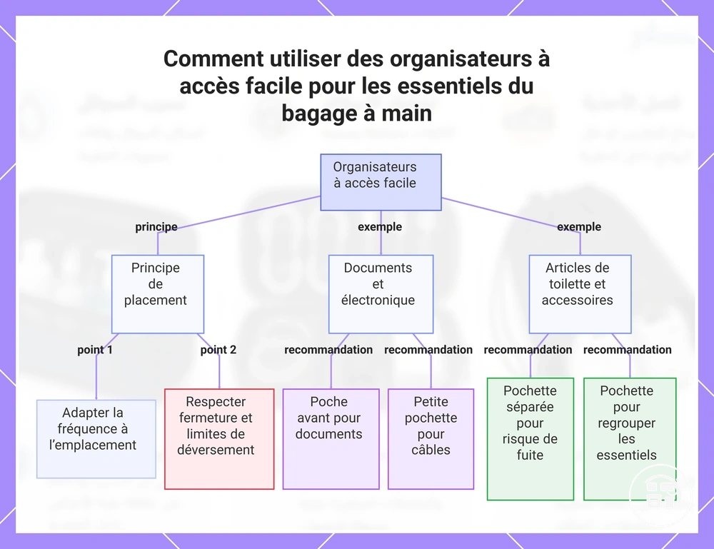 Comment utiliser des organisateurs à accès facile pour les essentiels du bagage à main