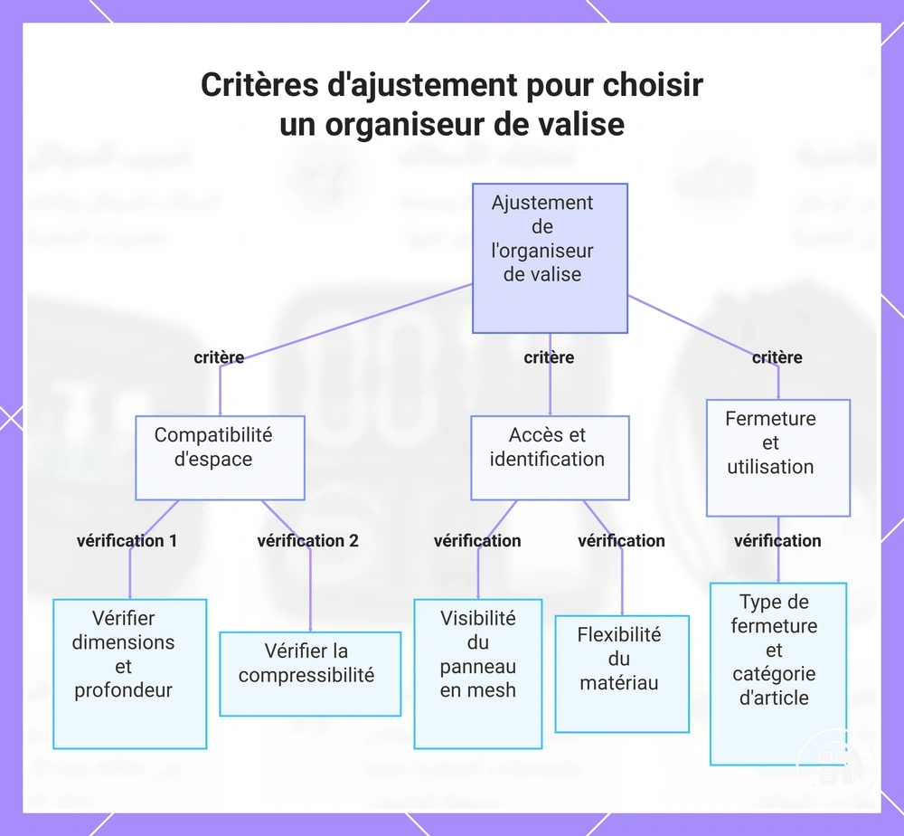 Critères d'ajustement pour choisir un organiseur de valise