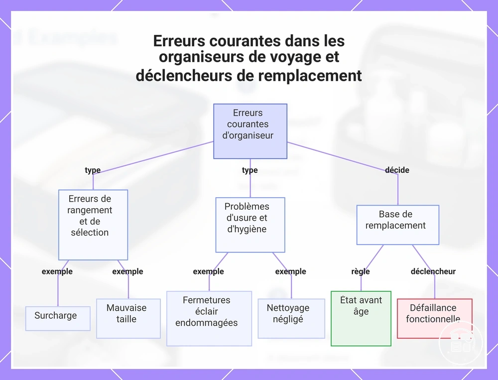 Erreurs courantes dans les organiseurs de voyage et déclencheurs de remplacement