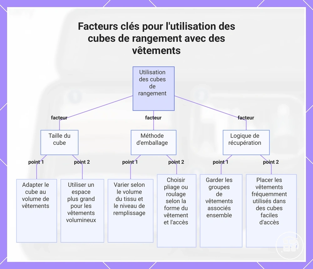 Facteurs clés pour l'utilisation des cubes de rangement avec des vêtements