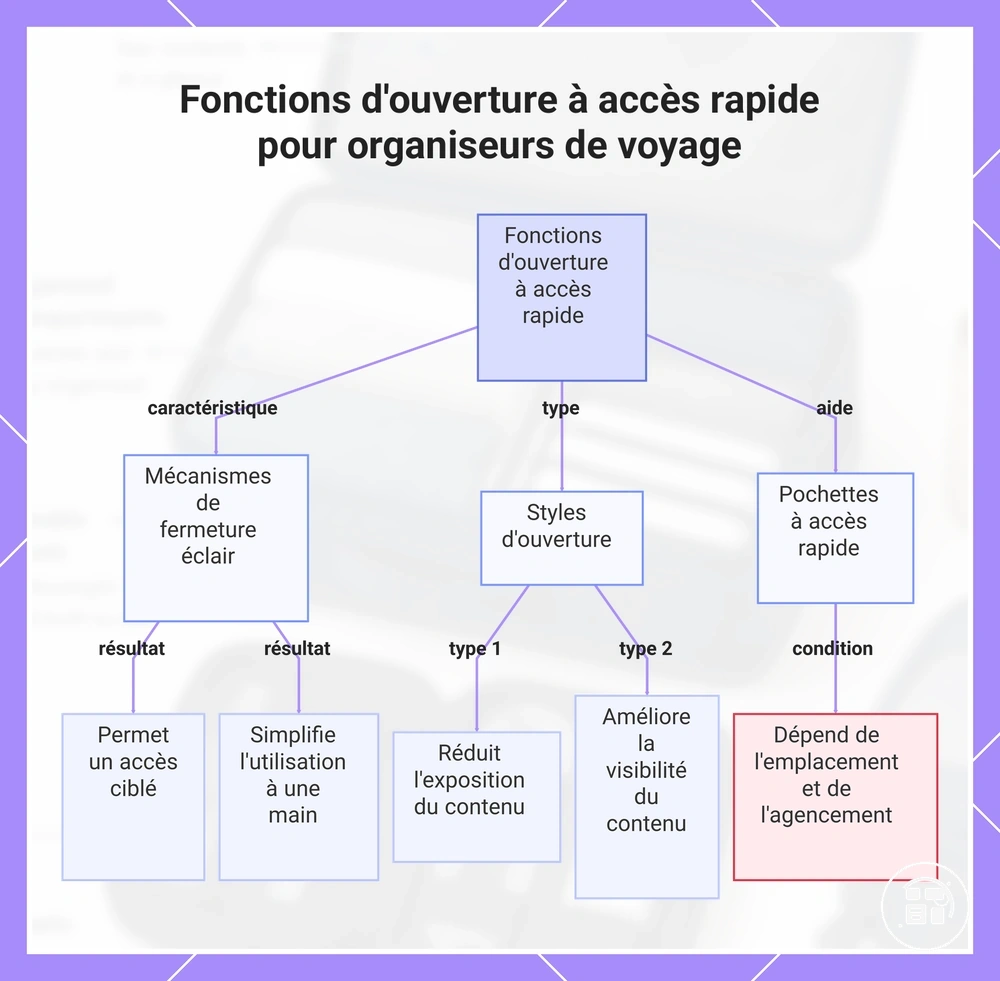 Fonctions d'ouverture à accès rapide pour organiseurs de voyage