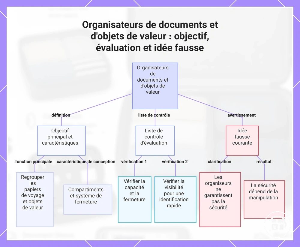 Organisateurs de documents et d'objets de valeur : objectif, évaluation et idée fausse