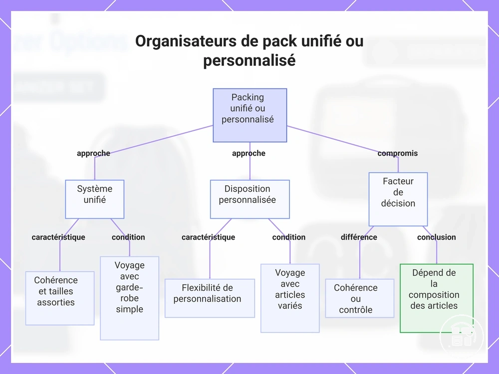 Organisateurs de pack unifié ou personnalisé