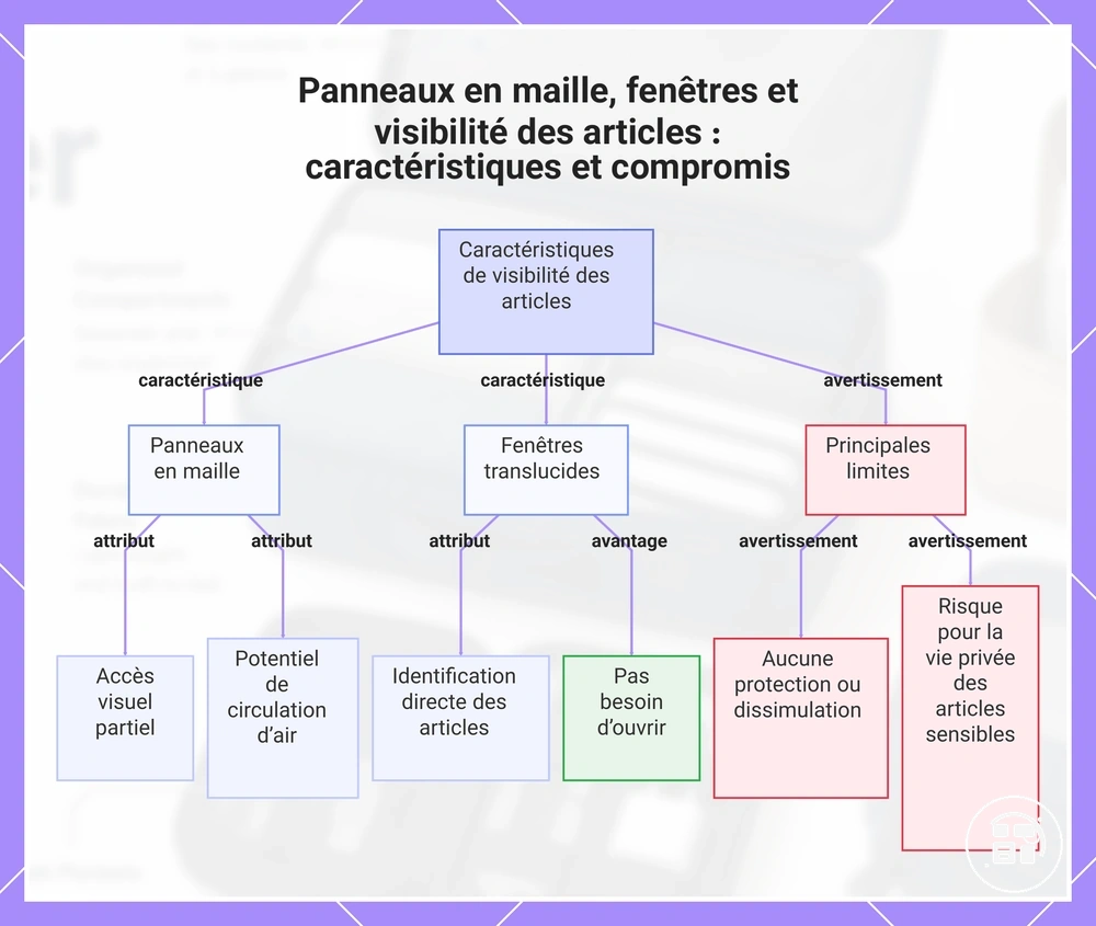 Panneaux en maille, fenêtres et visibilité des articles : caractéristiques et compromis