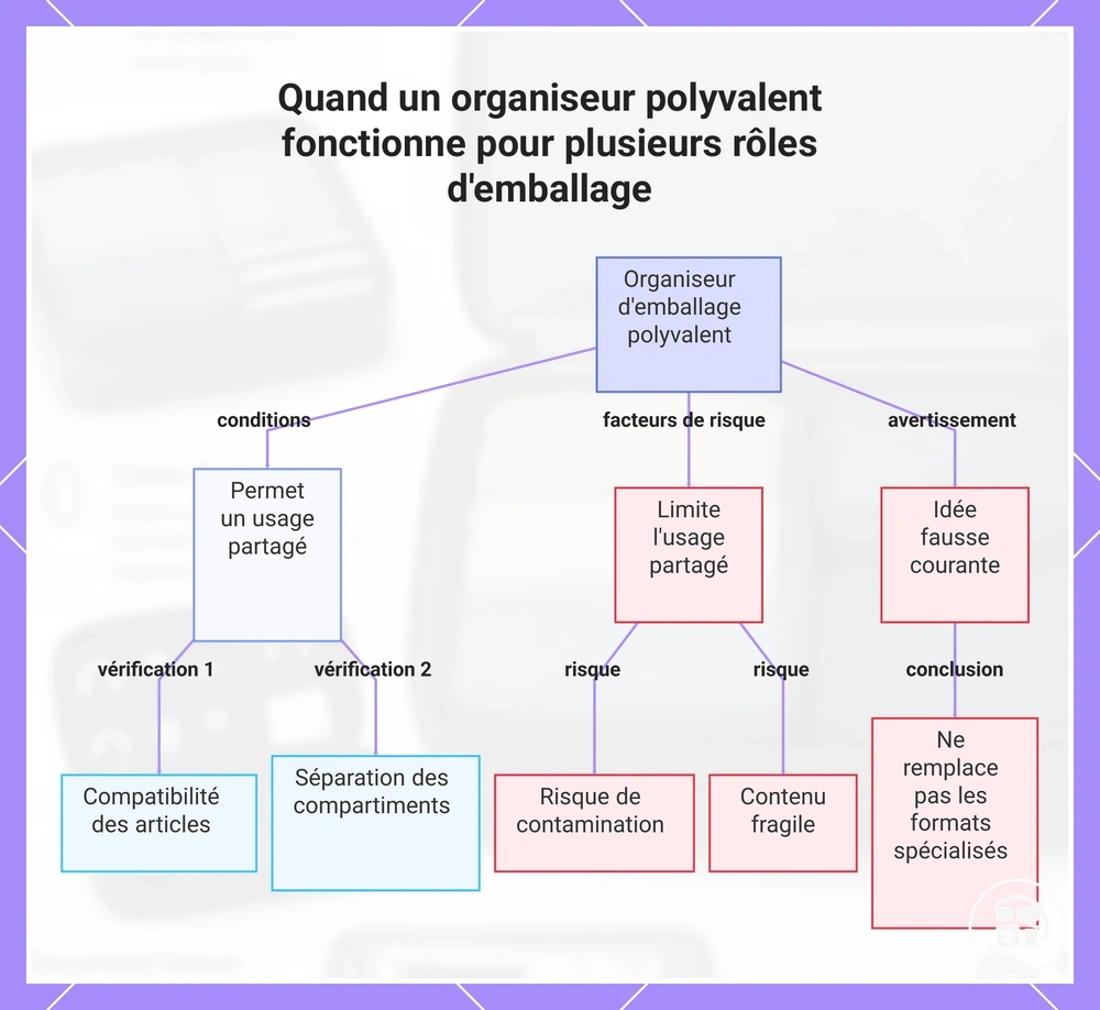Quand un organiseur polyvalent fonctionne pour plusieurs rôles d'emballage