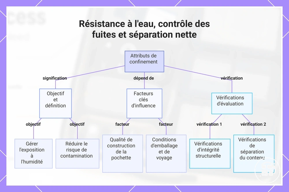 Résistance à l'eau, contrôle des fuites et séparation nette