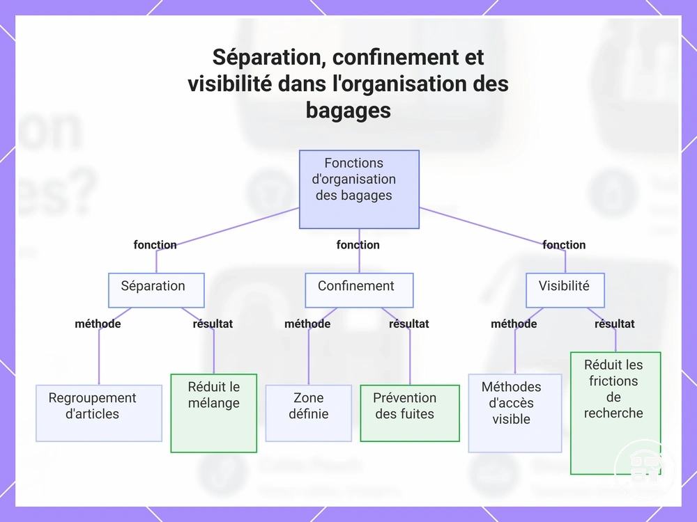Séparation, confinement et visibilité dans l'organisation des bagages