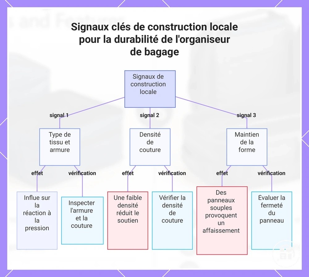 Signaux clés de construction locale pour la durabilité de l'organiseur de bagage