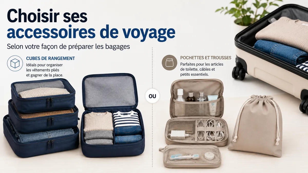 Accessoires d’organisation de voyage comparés pour différentes façons de préparer les bagages