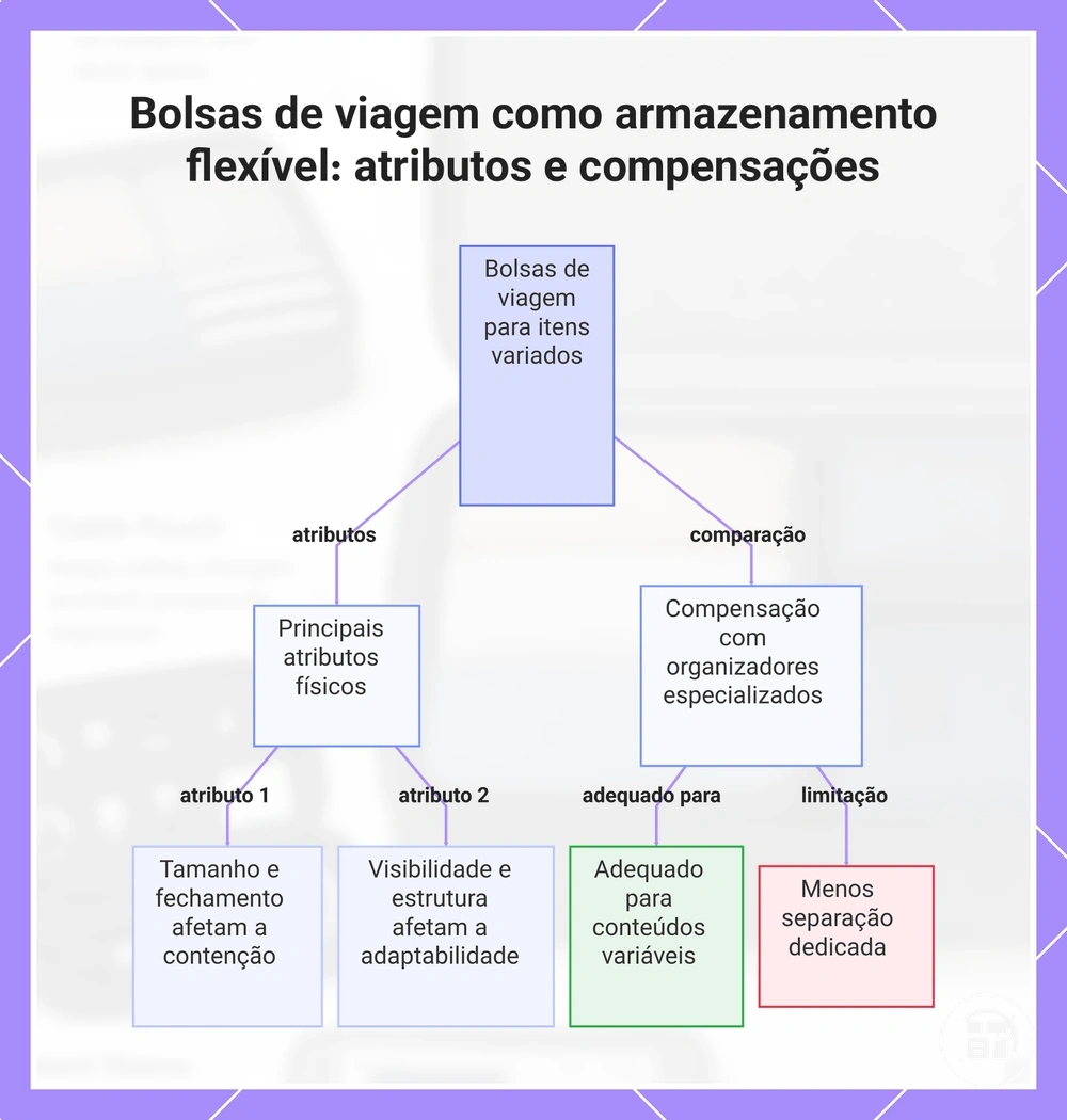 Bolsas de viagem como armazenamento flexível: atributos e compensações