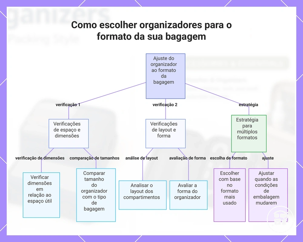 Como escolher organizadores para o formato da sua bagagem