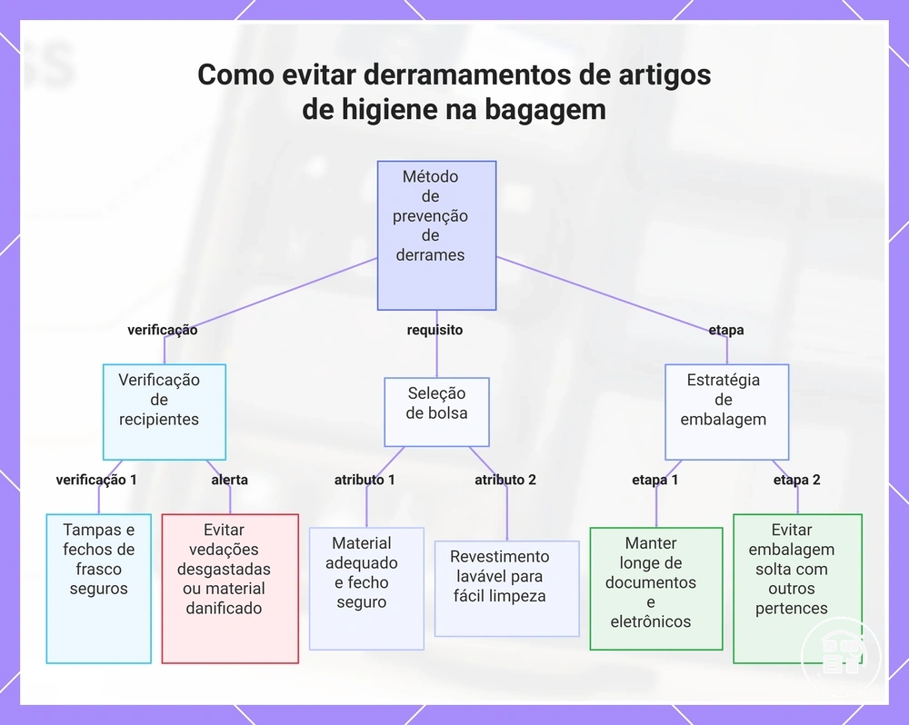 Como evitar derramamentos de artigos de higiene na bagagem