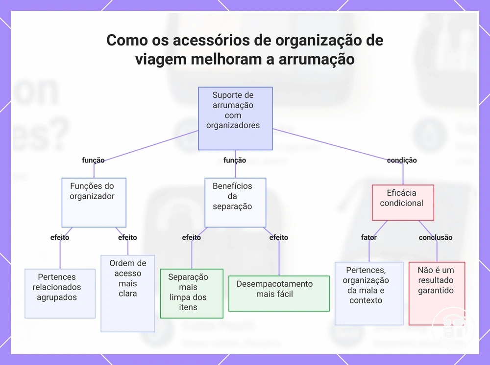 Como os acessórios de organização de viagem melhoram a arrumação