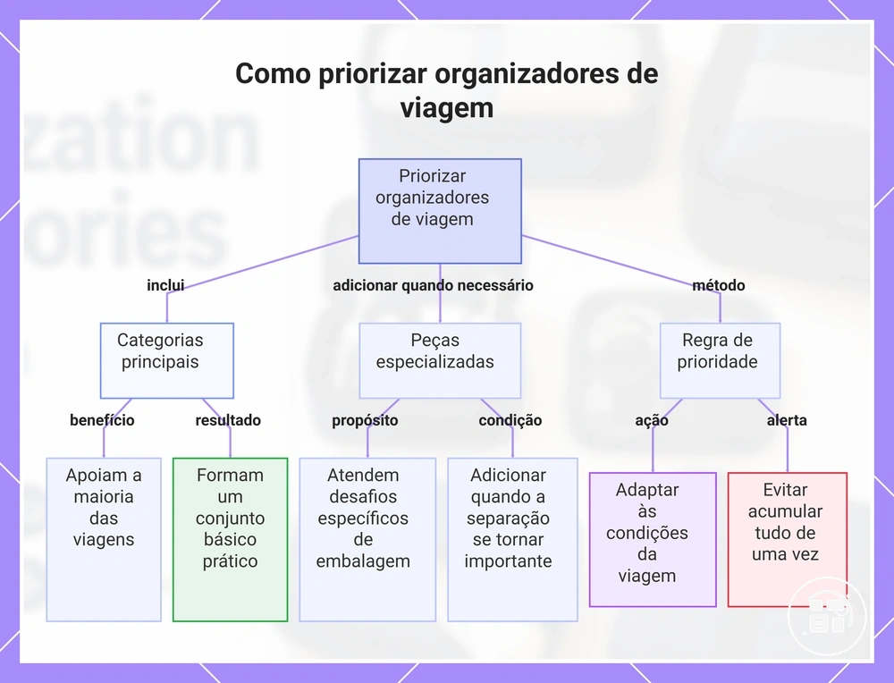 Como priorizar organizadores de viagem