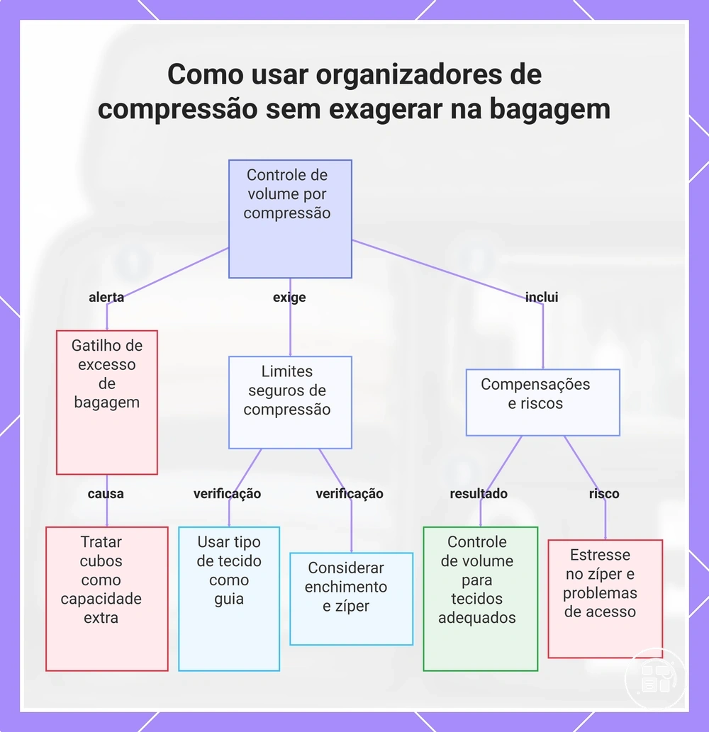 Como usar organizadores de compressão sem exagerar na bagagem