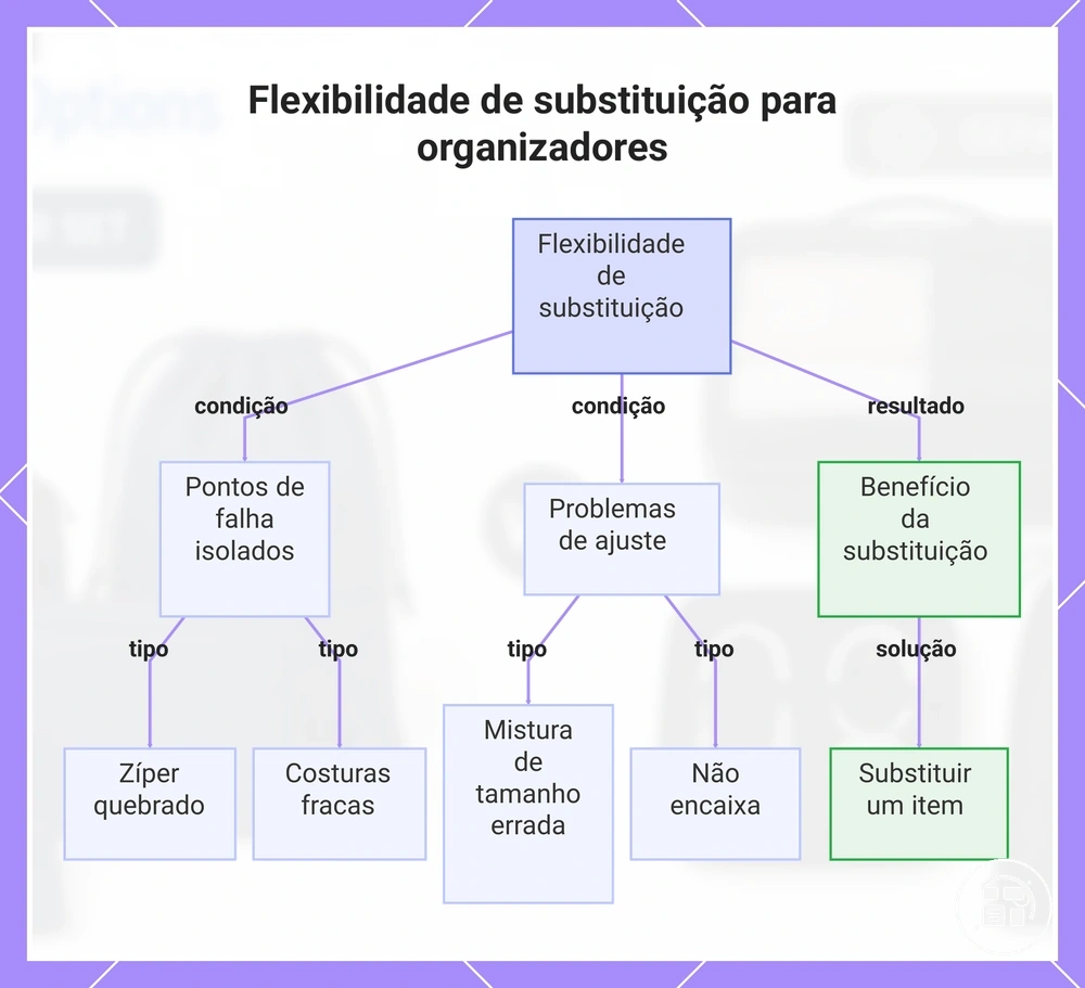 Flexibilidade de substituição para organizadores