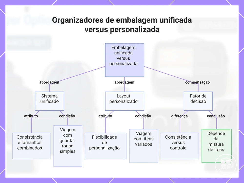 Organizadores de embalagem unificada versus personalizada