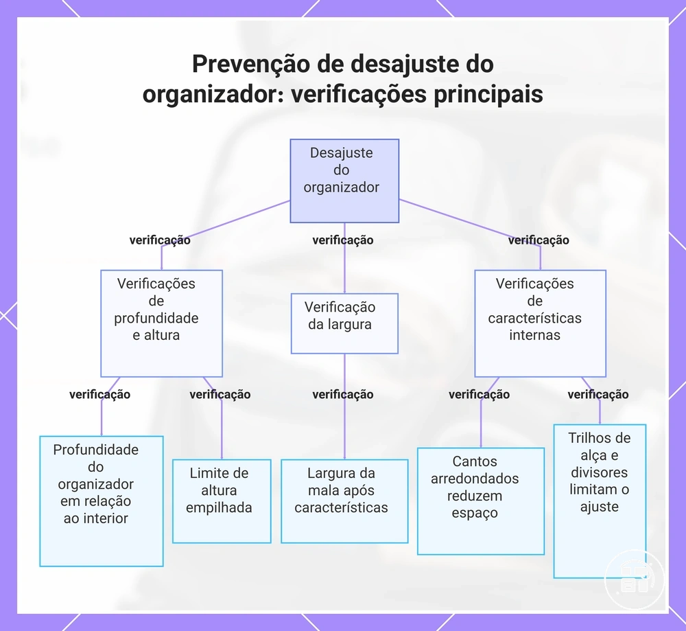 Prevenção de desajuste do organizador: verificações principais