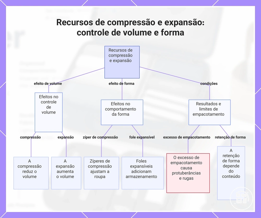 Recursos de compressão e expansão: controle de volume e forma