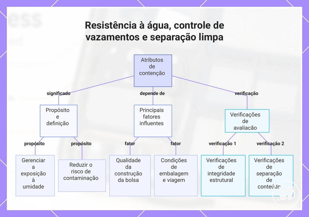 Resistência à água, controle de vazamentos e separação limpa