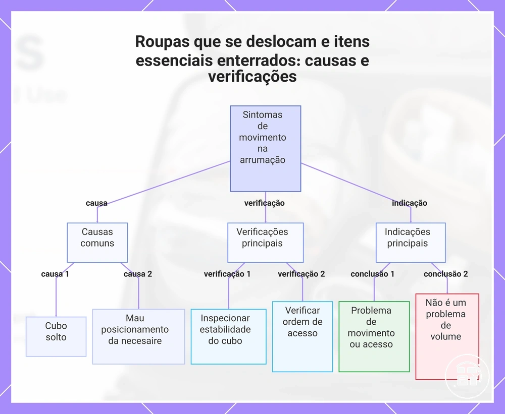 Roupas que se deslocam e itens essenciais enterrados: causas e verificações