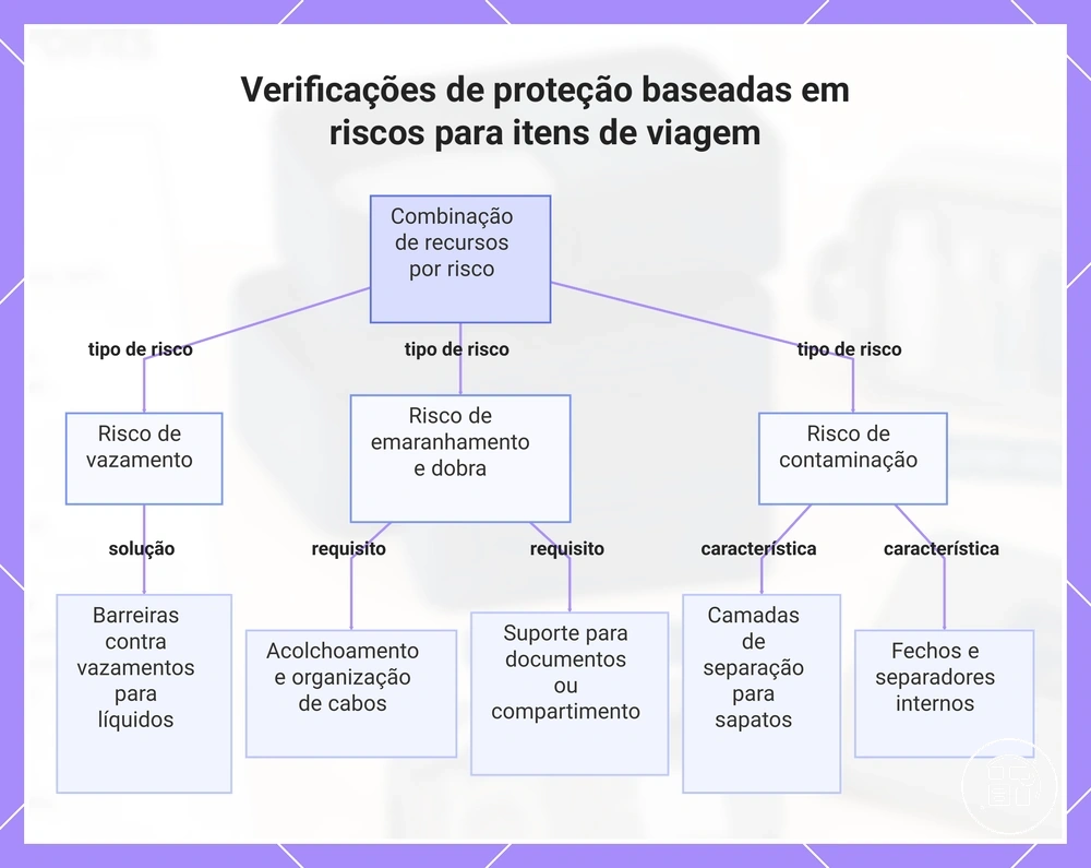 Verificações de proteção baseadas em riscos para itens de viagem