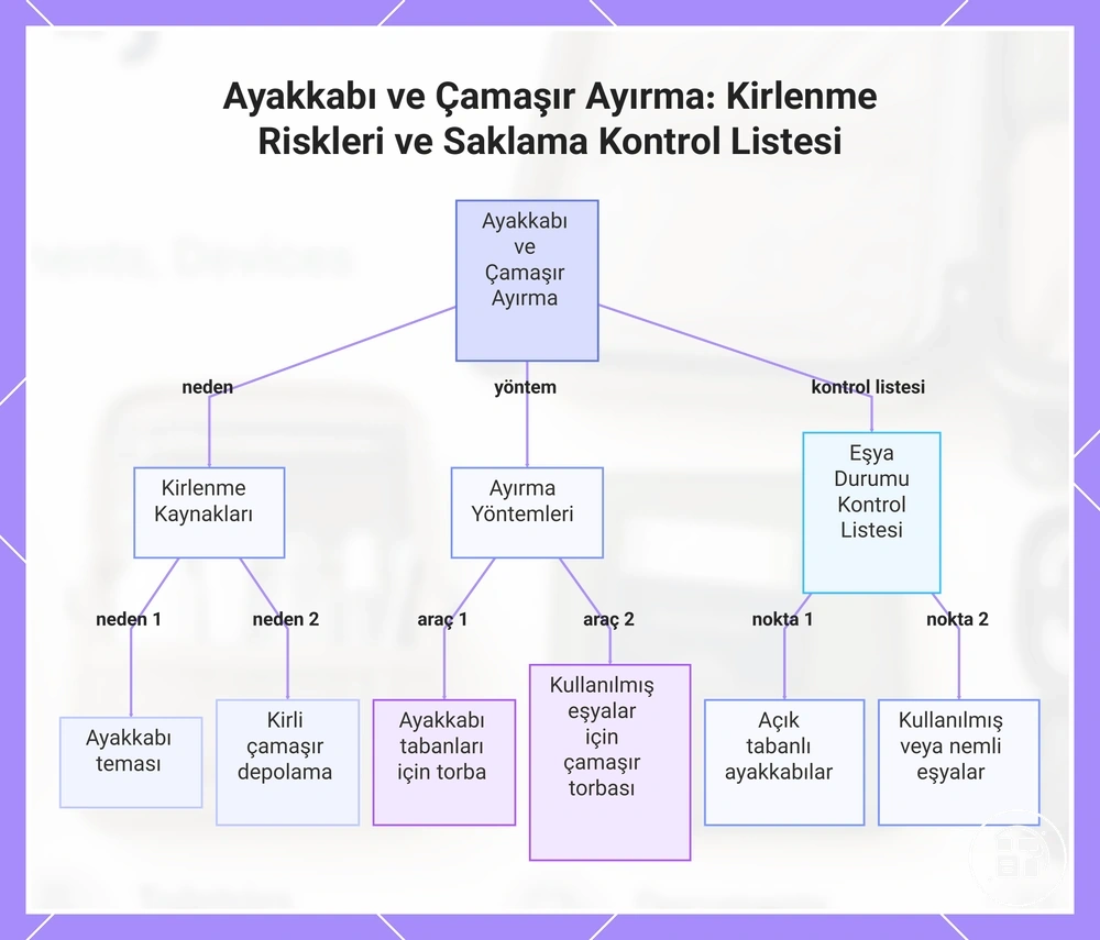 Ayakkabı ve Çamaşır Ayırma: Kirlenme Riskleri ve Saklama Kontrol Listesi