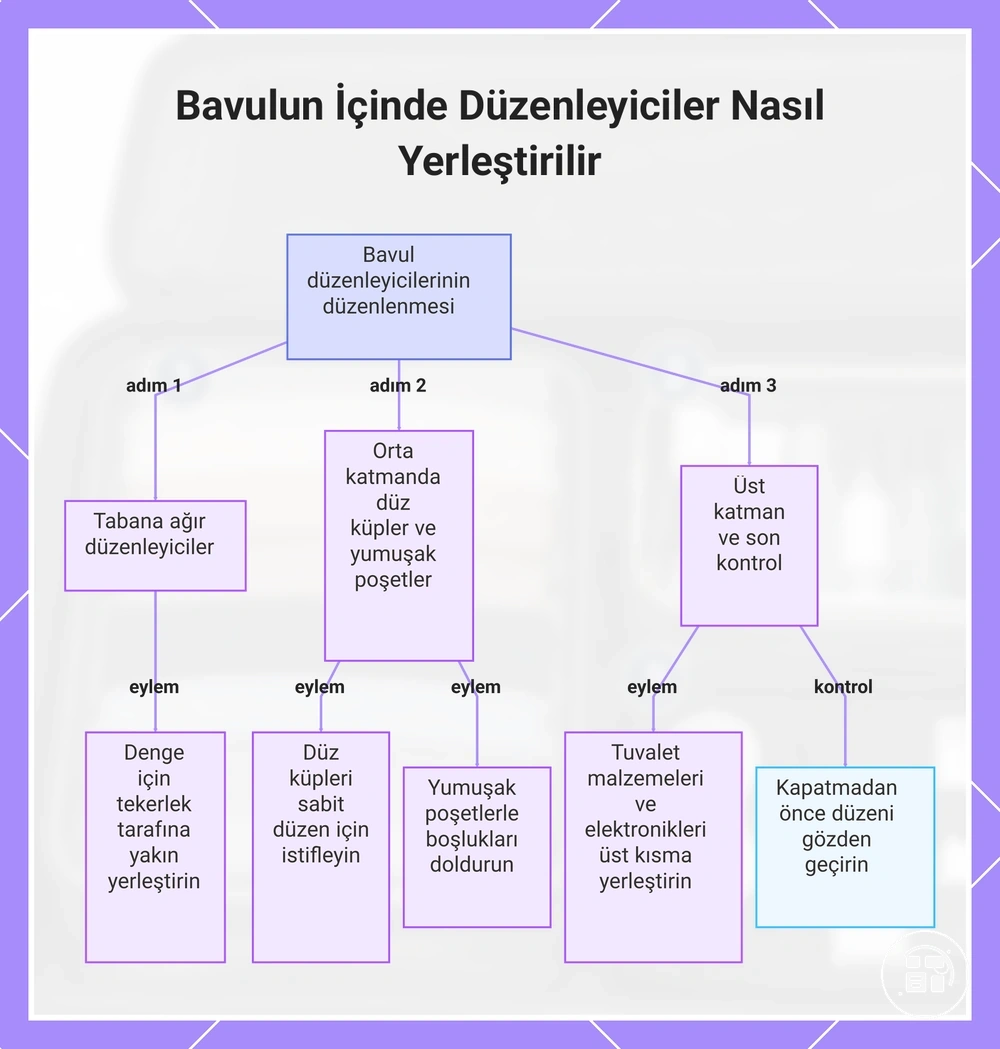 Bavulun İçinde Düzenleyiciler Nasıl Yerleştirilir