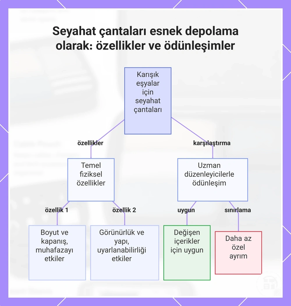 Seyahat çantaları esnek depolama olarak: özellikler ve ödünleşimler