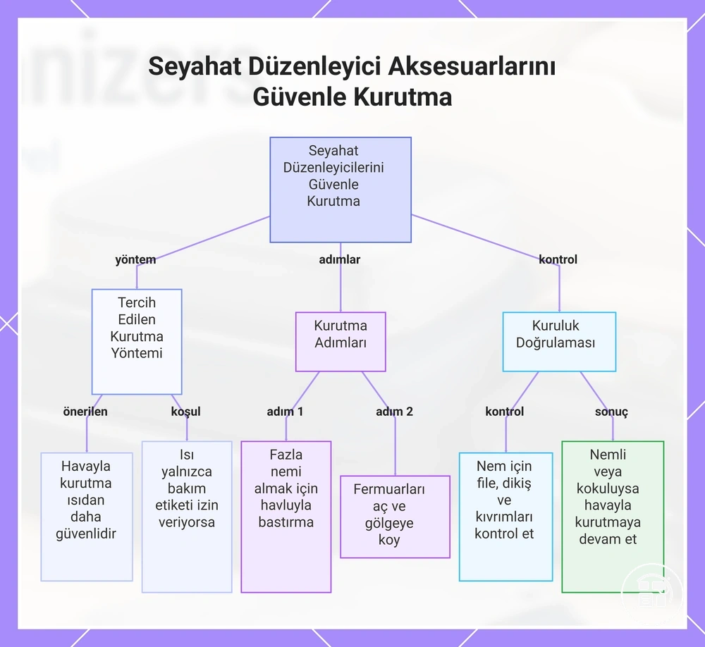 Seyahat Düzenleyici Aksesuarlarını Güvenle Kurutma