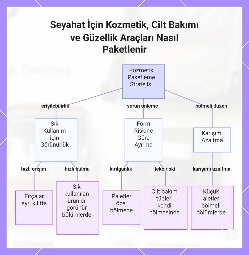 Seyahat İçin Kozmetik, Cilt Bakımı ve Güzellik Araçları Nasıl Paketlenir