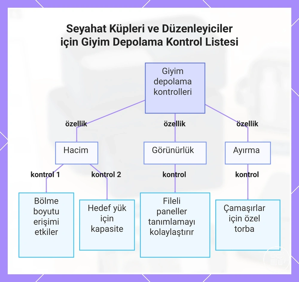 Seyahat Küpleri ve Düzenleyiciler için Giyim Depolama Kontrol Listesi