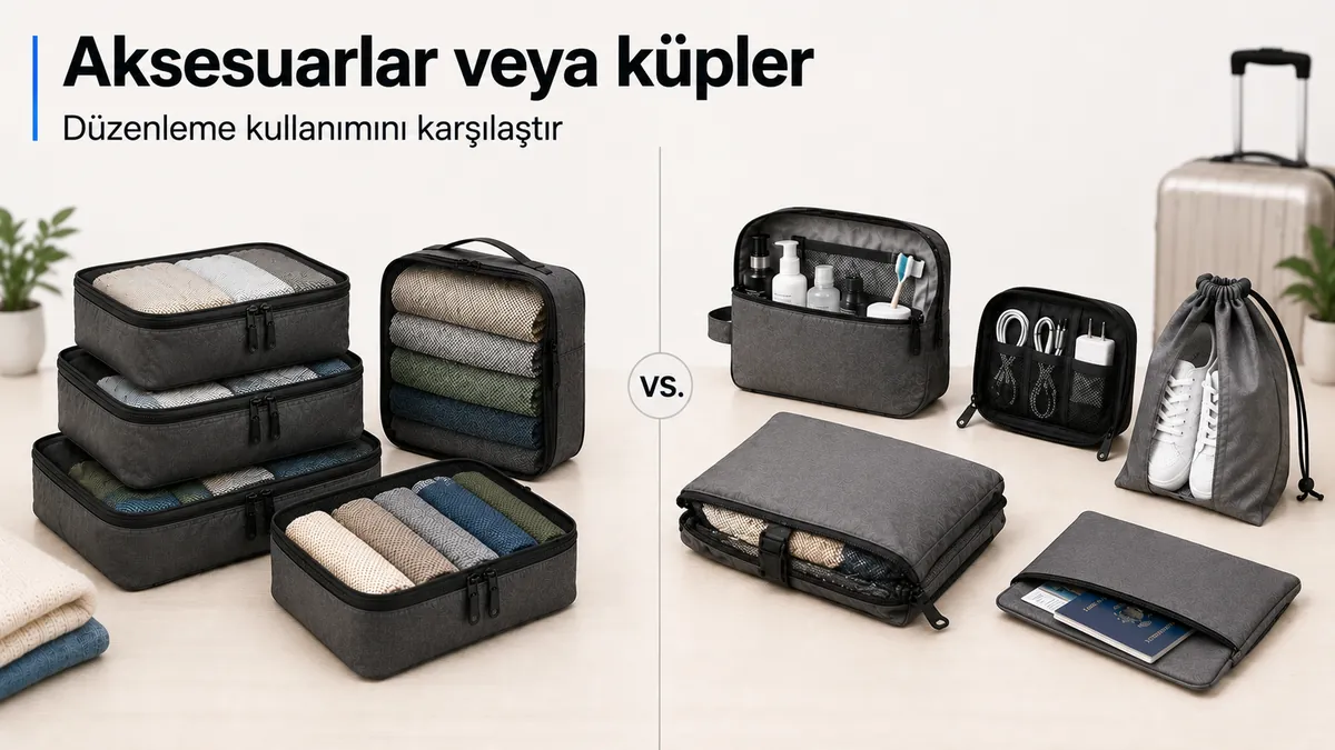 Paketleme küpleri ile seyahat düzenleme aksesuarlarının karşılaştırılması